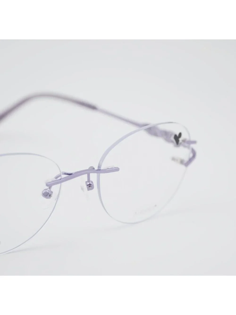 AIRLOCK JADE 202 532 Rimless Eyeglasses Lilac 52mm Cat Eye Frame